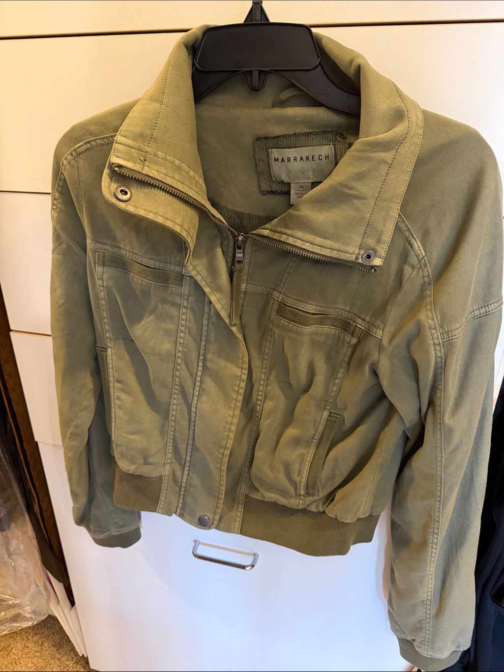 Marrakech Olive Green Bomber Jacket - Lightweight Utility Style